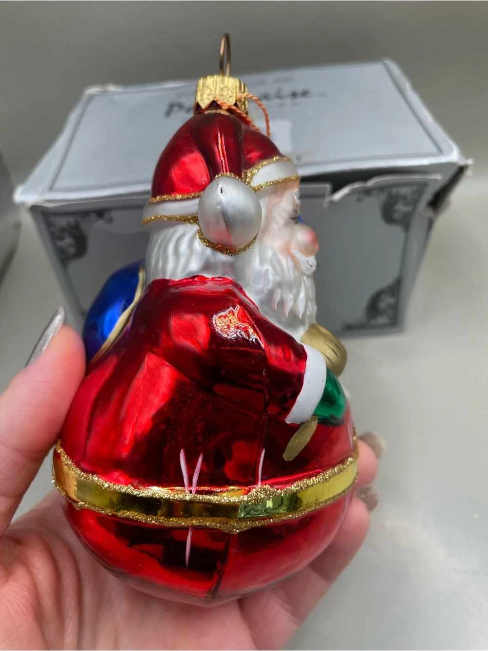 VTG READ Kurt Adler Polonaise Santa Christmas Ornament Komozja Poland Glass BOX